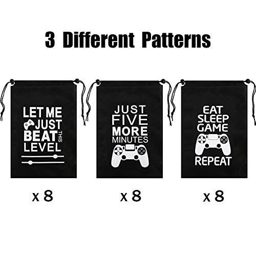 AhlsenL 24 Pack Video Game Party SuppliesÂ Gaming Party Bags Drawstring BagsÂ GamingÂ PartyÂ Decorations for Kids Video Game Themed BirthdayÂ  Party (3 Patterns)