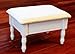 Frenchi Home Furnishing Footstool with Storage, White finish with dark beige cover