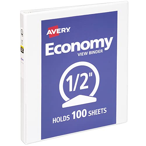 Avery Economy View 3 Ring Binder, 0.5" Round