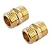 LitOrange (2 Pack Lead-Free Brass Garden Hose to Pipe NPT Fitting Connect, Green Thumb Quick Swivel Connector Adapter,Double Male Thread Size GHT 3/4