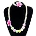 2 Colors Kids Girls Necklace and Bracelet set Butterfly Charm Fashion Party Favor Jewelry with Gift Box