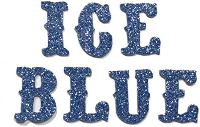 Light Blue Metallic Glitter HandCut 1.25" Chipboard Letters Alphabet set 108 pcs Stickers Uppercase