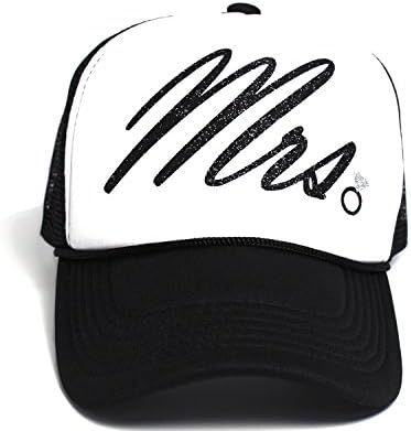 High Limit Mrs. Black/White Trucker Hat with Black Glitter Lettering Accessories