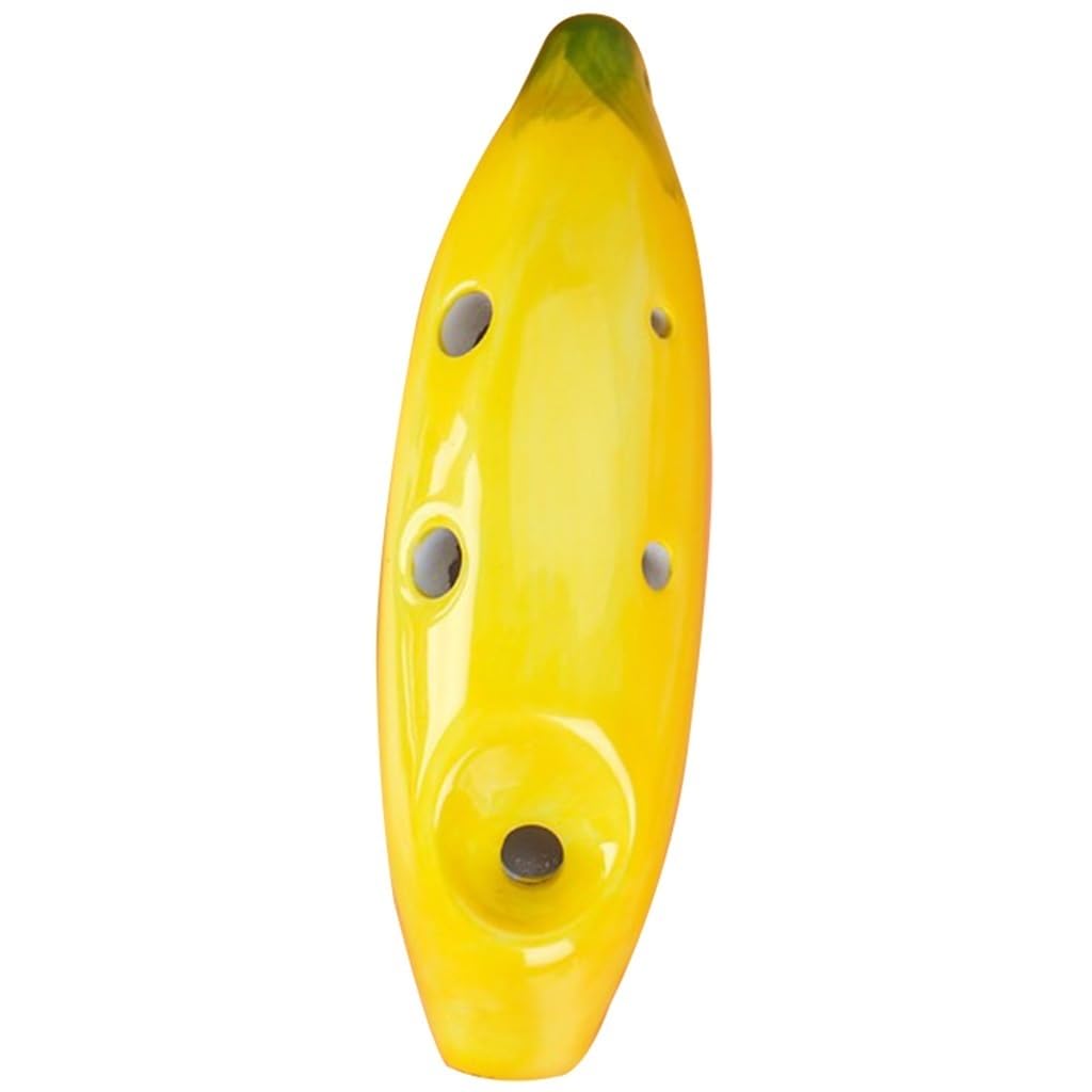 ZYCSKTL Creative Cartoon Fruit Shape 4-hole Ocarina, Cute Apple Vegetable Enlightenment Puzzle Practice Musical Instrument, Gifts For Little Boys And Little Girls (Color : Banana, Size : Treble)…