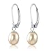 Freshwater Cultured Pearl Drop Earrings Sterling Silver Leverbacks 8mm