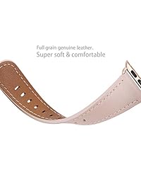 WFEAGL Compatible iWatch Band 1.496 in 1.575 in 1.654 in 1.732 in, Top Grave Leather Band Replacement Strap iWatch Series 4, Series 3, Series 2, Series 1, Sport, Edition