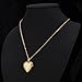 U7 I Love You Necklace that Hold Pictures 18K Gold Plated Heart Pendant Women Photo Locket Jewelry