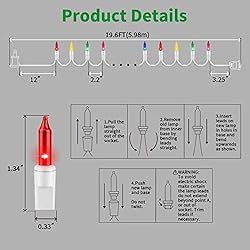 LAMPHOME Christmas String Light,100 Count