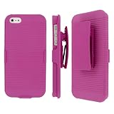 iPhone SE / 5S / 5 Clip Case, MPERO Collection 3 in 1 Tough Hot Pink Kickstand Case for Apple iPhone SE / 5S / 5
