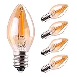 C7 LED Bulb, 0.5W Light Candle Bulbs, Amber Glow 5w