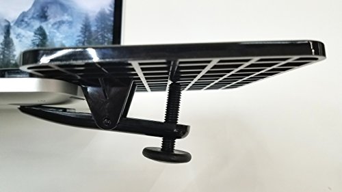 Mouse Ledge - Black - Platform Laptop Chromebook Computer Extension - Slick Surface W/Edge Guard - Attaches Directly to Either Side of Laptop Creating A Portable Workstation (Black or Gray) USA