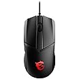 MSI Clutch GM41 Lightweight V2 Gaming Mouse - 16000 DPI Optical Sensor, Symmetrical, 60M+ Click OMRON Switches, 6-Buttons, FriXionFree Cable, 1ms Latency, RGB Mystic Light, 65g - Wired