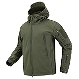 CARWORNIC Men's Military Special Ops Tactical Jacket Warm Hooded Outdoor Soft Shell Coat