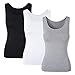 DYLH 3 Packs Women Camisole Tank Top,Support Built-in Shelf Bra Athletic Vest