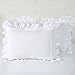 Ruffled Pillow Shams White Standard Pillowcases Lace Shabby Chic Farmhouse Pretty Victorian Hypoallergenic Country Girls Vintage Frilly Pillow Cover Protector 20x26 1 Piece