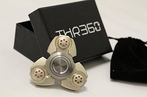 THR360 - EDC Aluminum Russian Style Finger Tri-Spinner Toy - The Official Fidget Spinner Reduce Anxiety Stress Boredom (Gold)