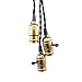 Swpeet Copper Vintage Triple Light Sockets Pendant Hanging Light Cord with Switches, E26 / E27 Solid Industrial Triple Lamp Sockets Cord for Kitchens, Dining Rooms, Bars and Restaurants (Copper)