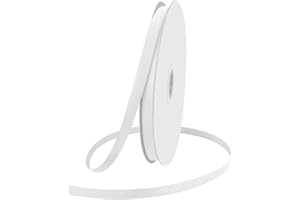 KMER LIFE 3/8" X 100 Yards White Grosgrain Ribbon, Premium Grosgrain Ribbon for Sewing, Gift Wrapping, Bow Making, Wedding Decor, Wrapping and More (White)