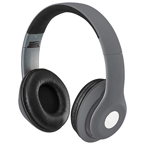 iLive Bluetooth On-Ear Headphones, Includes 3.5mm Audio Cable and Micro USB to USB Cable, Matte Gray (IAHB48MG)