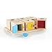 Guidecraft Peekaboo Lock Boxes with Storage Tray: Sorting & Stacking Toy for Children - Kids Early Learning , Multi-colored Wooden Educational Toddler Toy