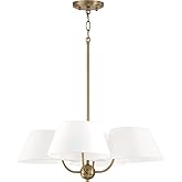 Capital Lighting 450441AD Welsley Mid-Century Art Deco White Linen Fabric Chandelier, 4-Light 240 Total Watts, 21" H x 26" W,
