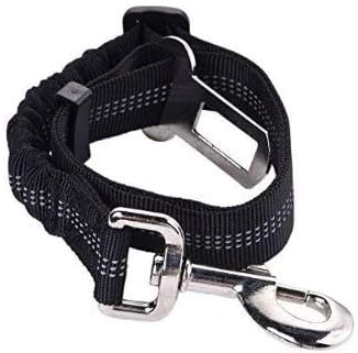 Mmhdz [2 Pack] Pet Belt, Car Safety Belt Adjustable Dog Cat Belt Carcass Belt Elastic Nylon Bungee Jumping Device to reduce the impact of safe driving (black)