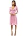 PattyBoutik Women Faux Wrap A Line Dress (Pink and White Small)