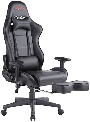 [UPDATED]Top Gamer Ergonomic Gaming Chair Game Computer Chairs for Game with Footrest (Black,02)