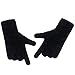 LETHMIK Mens Winter Thick Gloves Black Knit with Warm Wool Lining