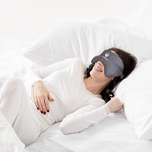 Weighted Sleep Eye Mask Organic Bamboo, Relief Night Shade Eye Covers, Eye Mask for Sleeping