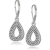 Handmade Bohemian Dangle Leverback Earrings For Women Lightweight Designer Dangling Boho 925 Silver Plated Earrings Sterling Gift For Her