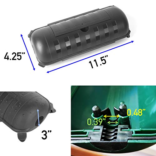 (2Pack) Large Black Outdoor Extension Cord Plug Protector IP44 Water
