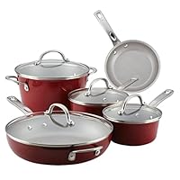 Ayesha Curry Home Collection Nonstick Cookware Pots and Pans Set, 9 Piece, Sienna Red Ayesha Curry Home Collection Nonstick Cookware Pots and Pans Set, 9 Piece, Sienna Red