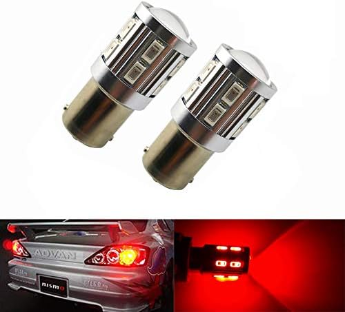 TKD 1156 BA15S 360 Degree 5730 16-SMD Red 900 Lumens Super Bright LED Turn Tail Brake Stop Signal Light Lamp Bulb DC12V-24V 3.2W(pack of 2)