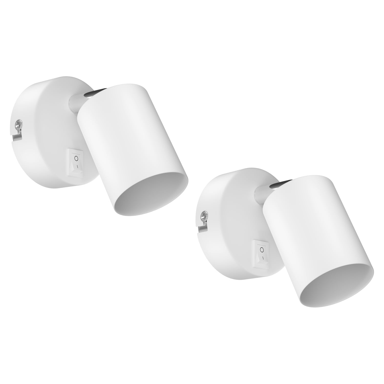 ledscom.de 2 Pieces Wall Light WAIKA, Switch, White matt, Round, 1x GU10 max. 60W