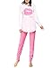 VENTELAN Women's Long Sleeve Sweet Kisses Pajama Sets Sleepwear, Pink, M