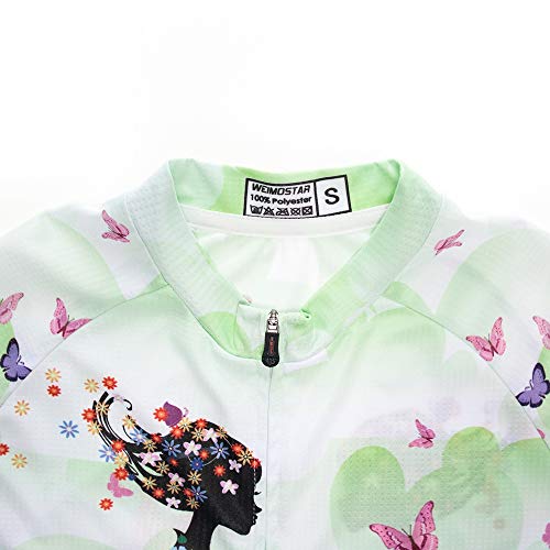 Women Long Sleeve Cycling Jersey MTB Shirts Mountain Bike Tops Bicycle Clothing Girl Green XL - Thumbnail 4