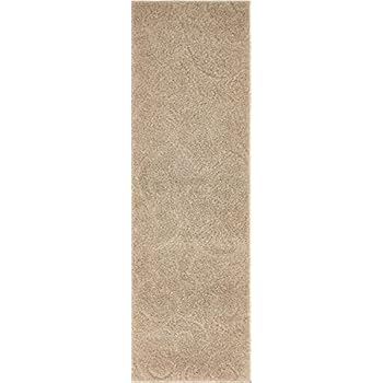 Unique Loom Floral Shag Collection Soft Plush Modern Floral Vines Beige Runner Rug (2' 0 x 6' 7)