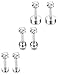 Thunaraz 2-6pcs Unisex Clear Cubic Zirconia Stainlss Steel Barbell Earring Cartilage Helix Stud Earring 18G