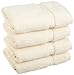 Superior Egyptian Cotton Pile Hand Towel Set of 4, Ultra Soft Luxury Towels, Thick Plush Essentials, Absorbent Heavyweight, Guest Bath, Hotel, Spa, Home Bathroom, Shower Basics, Cream