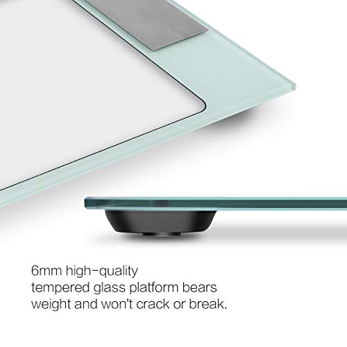 Digital Body Scale, CUSIBOX Smart Body Weight Scale Bathroom Scale with 10 Users Memory Mode, Non-Slip Large LCD Display, 6mm Tempered Glass, up to 400 Pounds - Thumbnail 5