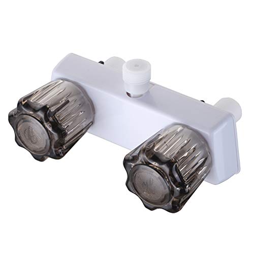 RV Camper Trailer Motorhome Fifth(5th) Wheel Shower Faucet Valve Diverter 4" Centers, Replacement Part for RV Camper Outside Exterior Outdoot Shower Kit, Easy Installation and UPC/cUPC Certified