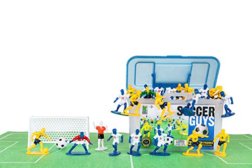 Kaskey Kids Soccer Guys - Blue/Yellow Inspires Kids Imaginations with Endless Hours of Creative, Open-Ended Play - Includes 2 Teams