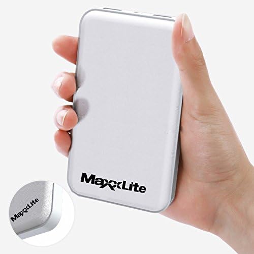 Maxxlite 11000mAh Ultra Slim Power Bank with Dual USB Charging Port for Smartphone (White)