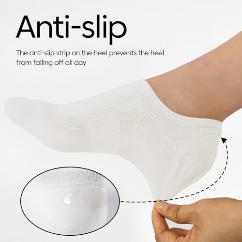 YORJOSOX Mens No Show Trainer Socks 6-9/9-12 Invisible Socks for Men Low Cut Cotton Socks Non-Slip Silicone Stripes