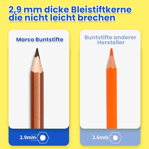 MARCO Professional Art Lovers Colouring Pencils Set 48 Colours Thick Oil Chalk Leads in Wooden Pencils Series D4300 A Popular Choice for Professional Painters and Painters