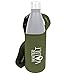 WaterVault Neoprene Bottle Holder, Adjustable Detachable Strap, Shoulder Sling & Hand Carrier - Army Green Regular