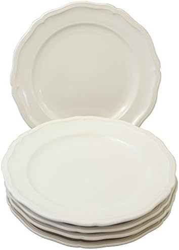 Porcelain Dinner Plates 5pc set Restaurant Quality 10" 30oz 12" 42oz Heavy serving accent flower pattern (12 inch)
