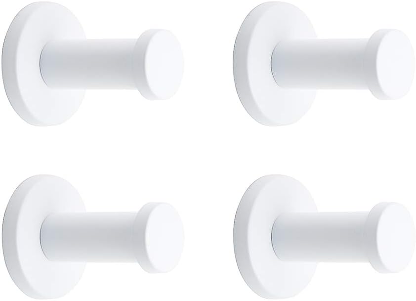 NELXULAS Classic White Stainless Steel Single Super Heavy Duty Wall Mount Hook, Coat Hanger, Bath Towel Hooks (2", 4 PCS) - - 