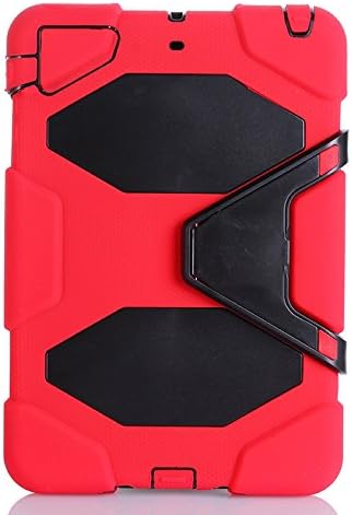 IIYBC Brand for Apple Ipad Mini 1&amp;2&amp;3 Defender Shockproof Survivor Military Duty Hybrid Hard Case with Soft Silicone (Red+Black)